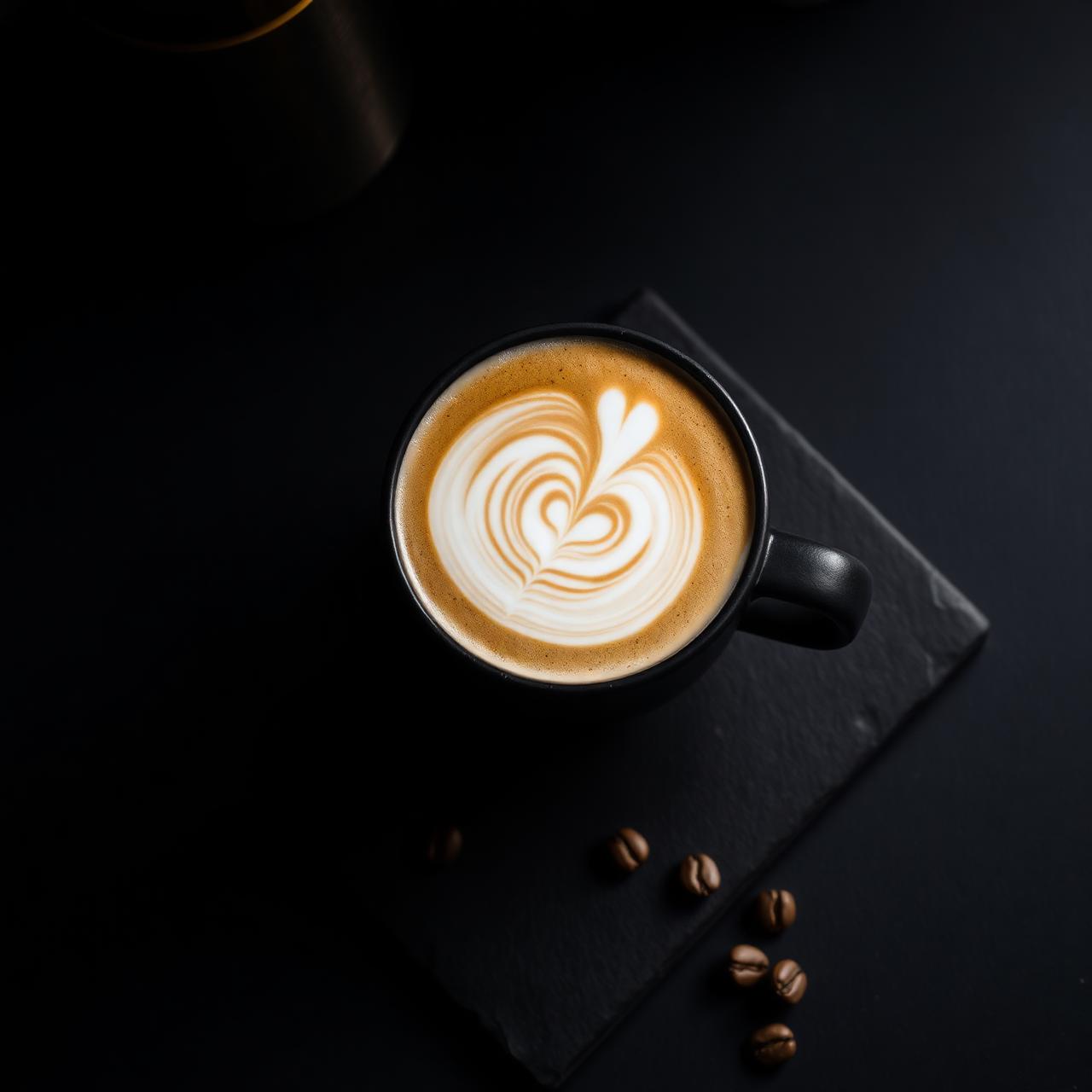 Latte with rosetta art